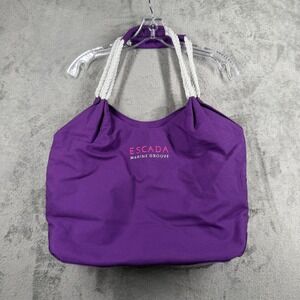 Escada Marine Groove‎ Purple Tote Bag Rope Handle Nautical Beach Summer Resort